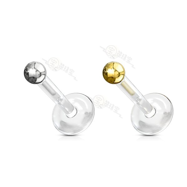 14K Solid Gold Ball Top Bio Flex Shaft Labret